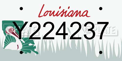 Y224237 Louisiana License Plate