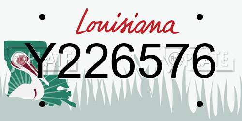 Y226576 Louisiana License Plate
