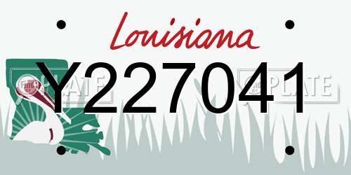 Y227041 Louisiana License Plate
