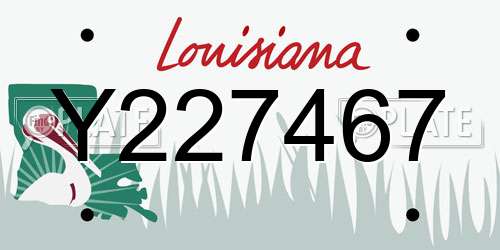 Y227467 Louisiana License Plate