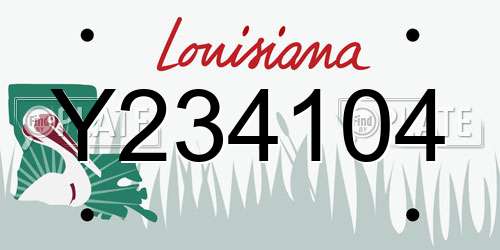 Y234104 Louisiana License Plate