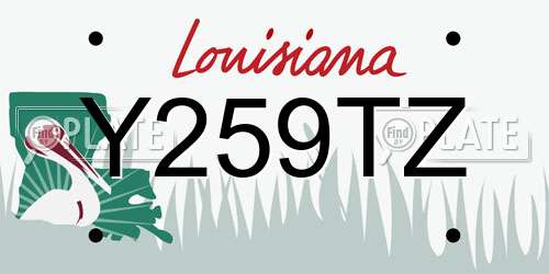 Y259TZ Louisiana License Plate