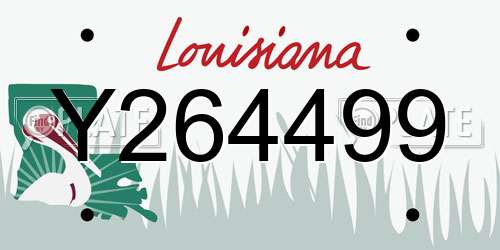 Y264499 Louisiana License Plate