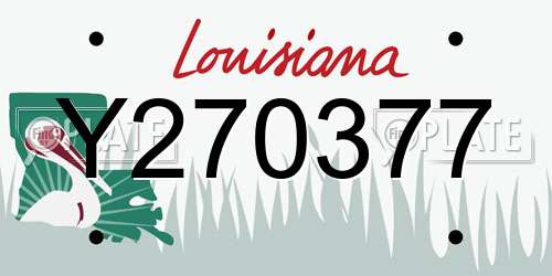 Y270377 Louisiana License Plate