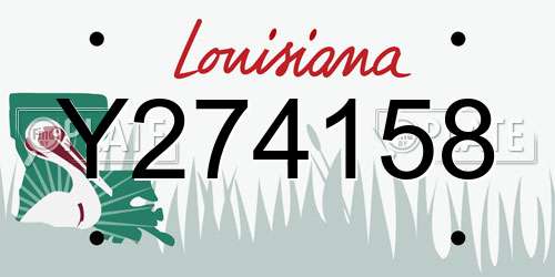 Y274158 Louisiana License Plate