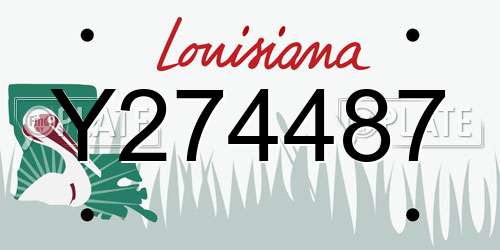 Y274487 Louisiana License Plate