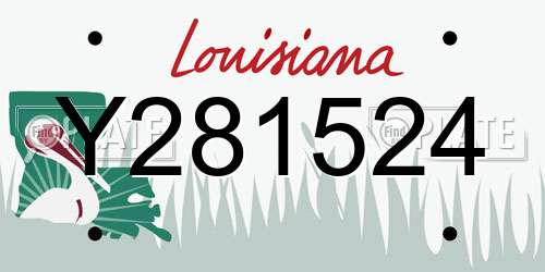 Y281524 Louisiana License Plate