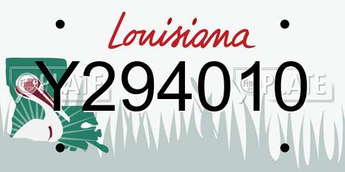 Y294010 Louisiana License Plate