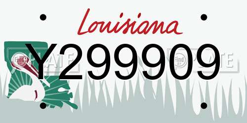 Y299909 Louisiana License Plate