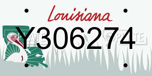 Y306274 Louisiana License Plate