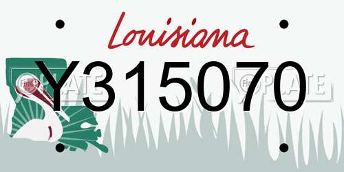 Y315070 Louisiana License Plate