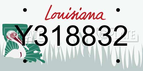Y318832 Louisiana License Plate