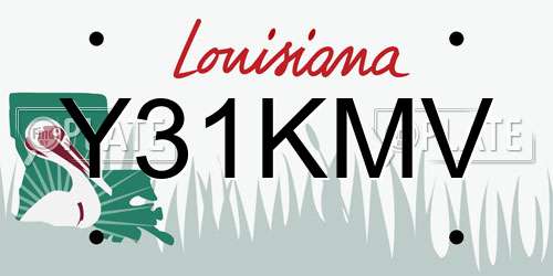 Y31KMV Louisiana License Plate