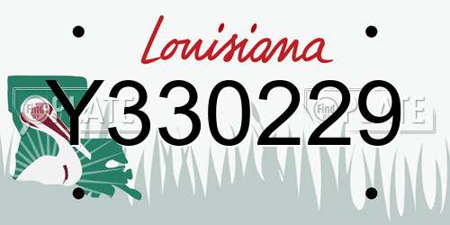 Y330229 Louisiana License Plate