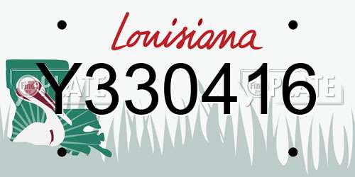 Y330416 Louisiana License Plate