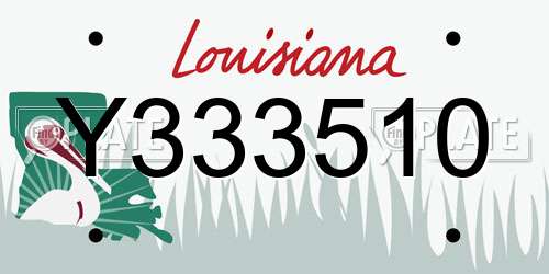 Y333510 Louisiana License Plate
