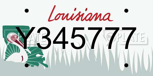 Y345777 Louisiana License Plate