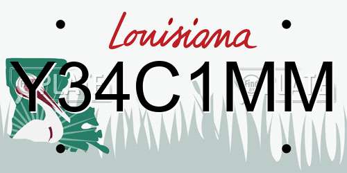 Y34C1MM Louisiana License Plate