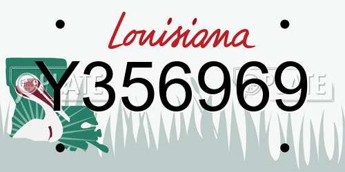 Y356969 Louisiana License Plate