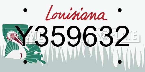 Y359632 Louisiana License Plate
