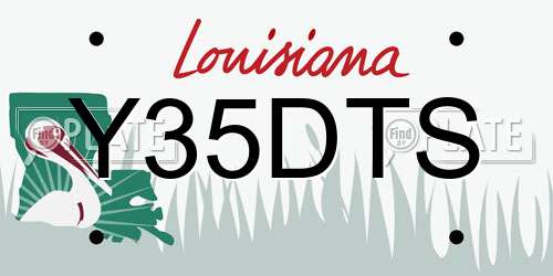 Y35DTS Louisiana License Plate