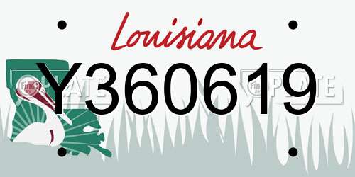 Y360619 Louisiana License Plate