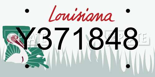 Y371848 Louisiana License Plate