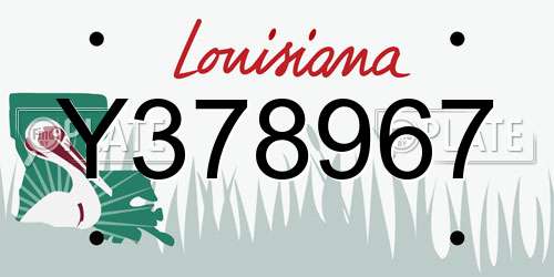 Y378967 Louisiana License Plate