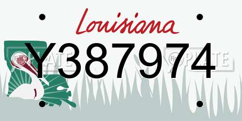 Y387974 Louisiana License Plate