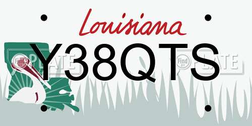 Y38QTS Louisiana License Plate