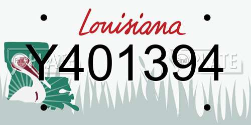 Y401394 Louisiana License Plate