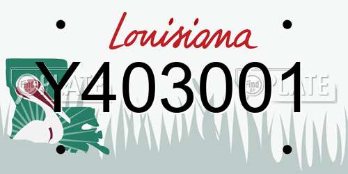 Y403001 Louisiana License Plate