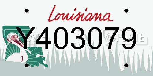Y403079 Louisiana License Plate
