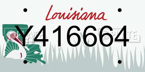 Y416664 Louisiana License Plate