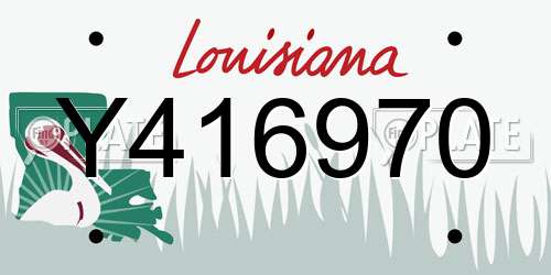 Y416970 Louisiana License Plate