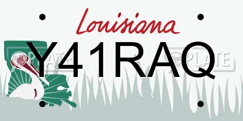 Y41RAQ Louisiana License Plate