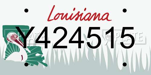 Y424515 Louisiana License Plate