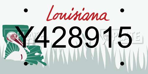 Y428915 Louisiana License Plate