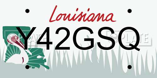 Y42GSQ Louisiana License Plate