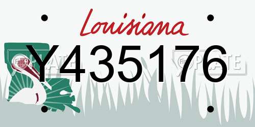 Y435176 Louisiana License Plate