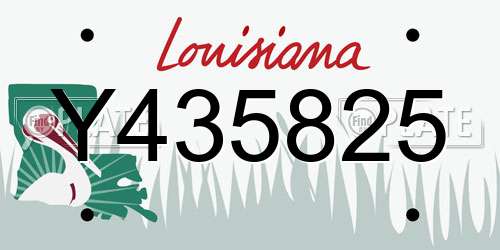 Y435825 Louisiana License Plate