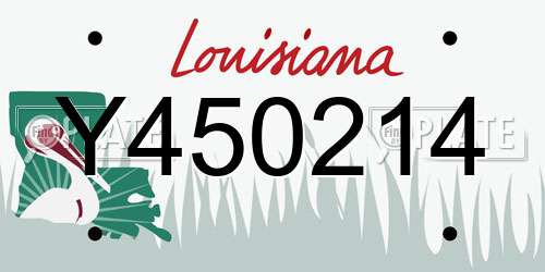 Y450214 Louisiana License Plate