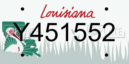 Y451552 Louisiana License Plate