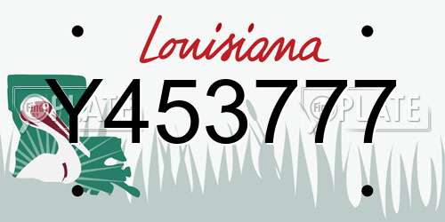 Y453777 Louisiana License Plate