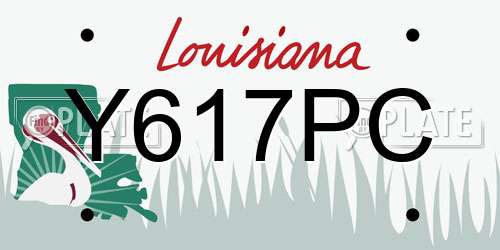 Y617PC Louisiana License Plate