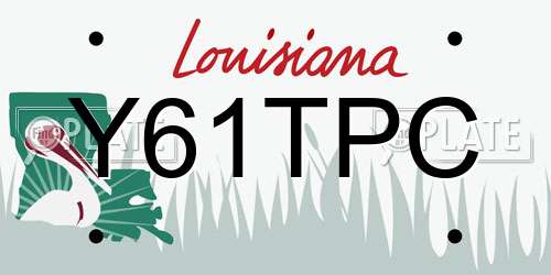 Y61TPC Louisiana License Plate