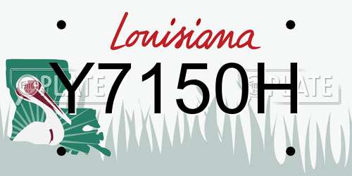 Y7150H Louisiana License Plate