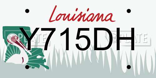 Y715DH Louisiana License Plate
