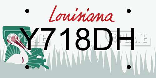 Y718DH Louisiana License Plate
