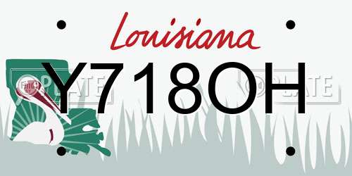 Y718OH Louisiana License Plate